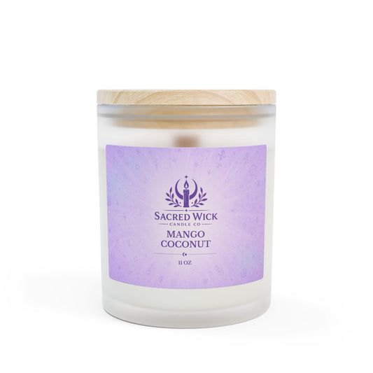 11oz Mango Coconut  Frosted Glass Candle