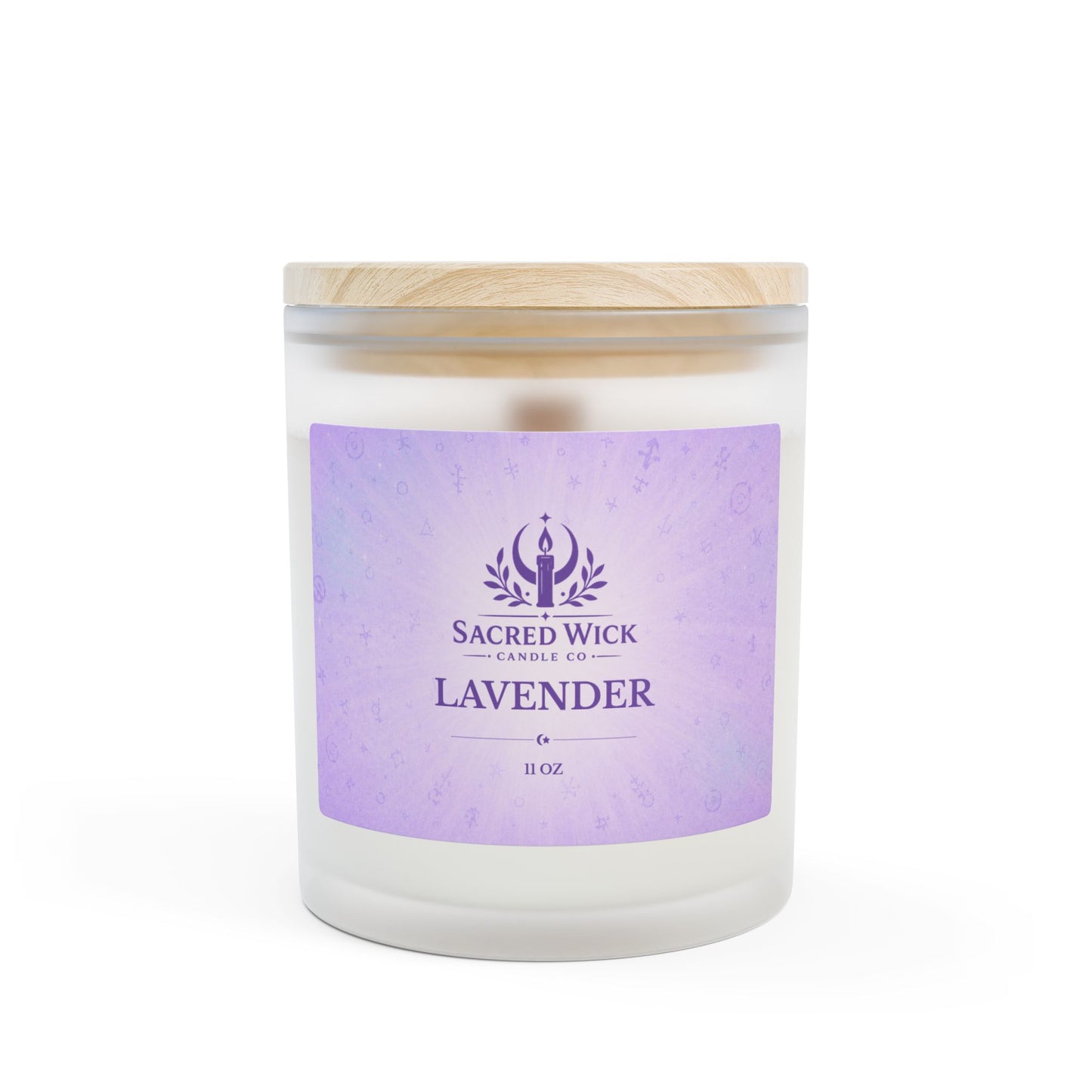 11oz  Lavender Frosted Glass Candle