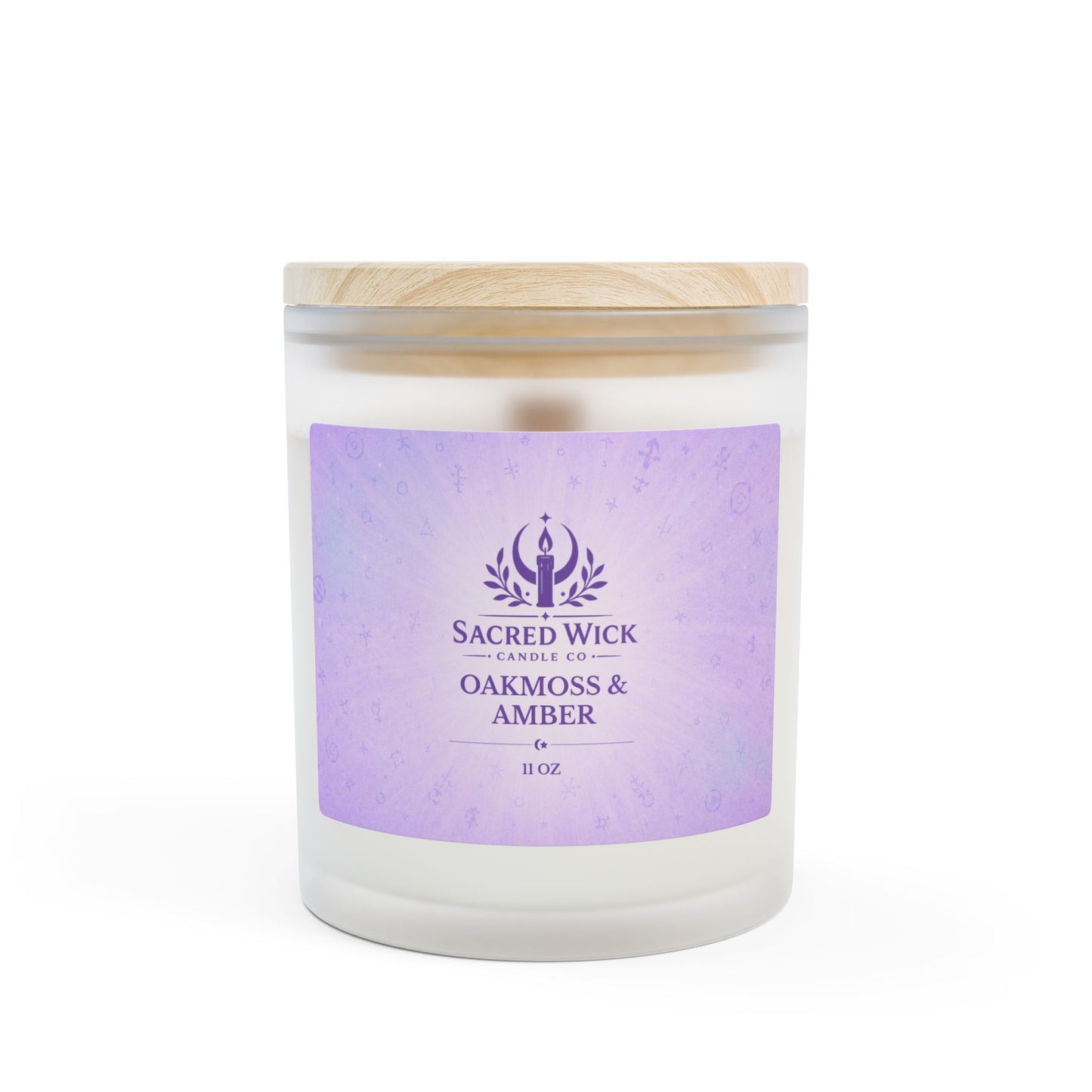 11oz Oakmoss & Amber Frosted Glass Candle