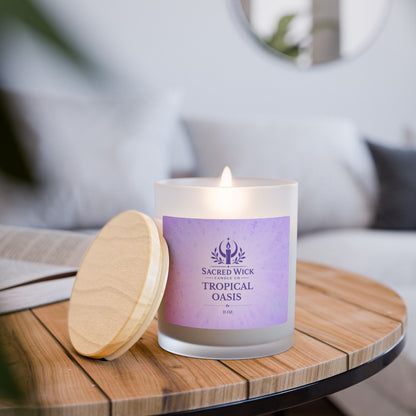 11 oz Tropical Oasis Wood Wick Soy Candle