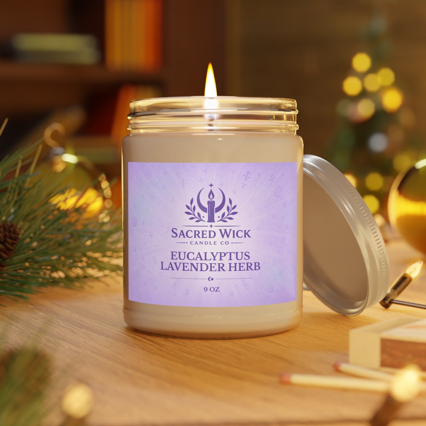 9oz Eucalyptus Lavender Herb Soy Candle